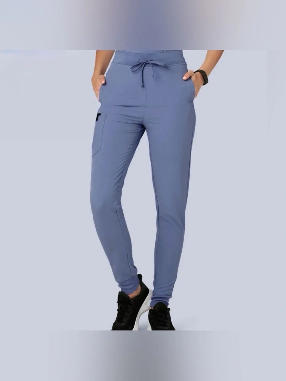 mandala S Periwinkle 9 Pocket High Waisted Drawstring Jogger Scrub Pants